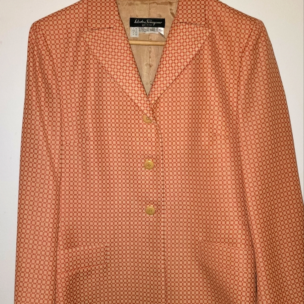 Vintage Salvatore Ferragamo Pink Skirt Suit